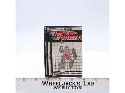Roadbuster Instructions Manual Booklet 1985 Hasbro G1 Transformers Vintage
