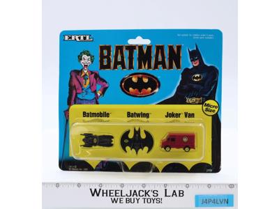 Batman Micro Batmobile, Batwing, Joker Van Set ERTL 1989 Diecast Metal New MOSC