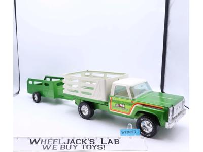 Nylint Farms Green Chevy Square Body Farm Truck & Trailer Pressed Steel Nylint