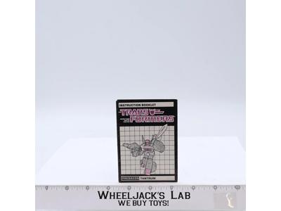 Tantrum Action Figure Vintage Instruction Manual Booklet 1986 G1 Transformers