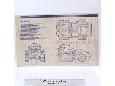 Snow Cat 1985 ORIGINAL Instructions Blueprints G.I. Joe Hasbro Action Figure
