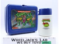 TMNT Turtles BLUE Plastic Lunch Box w/ Thermos 1989 Thermos Brand Vintage