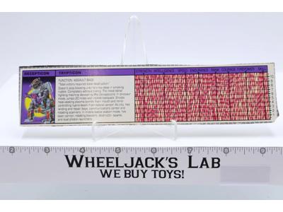 Trypticon Action Figure Tech Spec 1986 Vintage Hasbro G1 Transformers