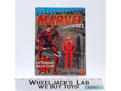 Daredevil W/Extending Billy Club Marvel Super Heroes 1990 Toy Biz UNPUNCHED MOSC