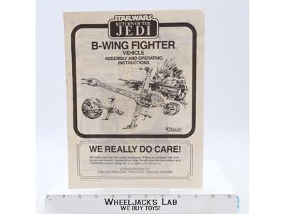 Star Wars B-Wing Fighter Instruction Manual 1984 ROTJ Vintage Kenner