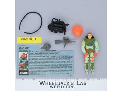 Deep Six V2 100% Complete G.I. Joe 1989 Hasbro Vintage Action Figure