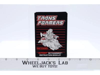 Skyhammer Pretenders Instruction Booklet Manual 1989 G1 Transformers Vintage