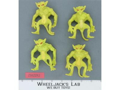 LOT (4) Alien Demon Green 3" Goblin Monster 1983 Blackstar Galoob Vintage Figure