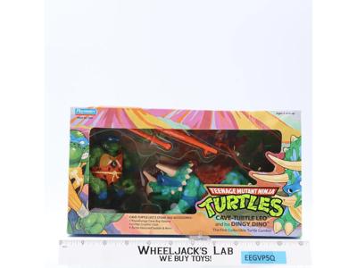 Cave Turtle Leo & His Dingy Dino TMNT 1992 Playmates Action Figure NEW SEALED