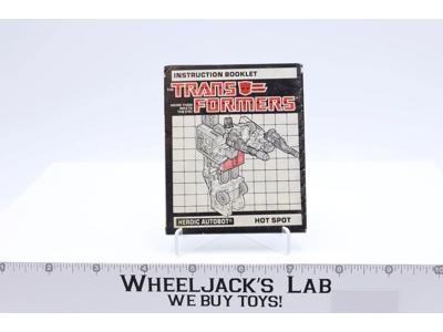 Hot Spot Action Figure Vintage Instruction Manual 1986 Hasbro G1 Transformers