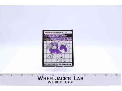 Scorponok Action Figure Instruction Manual Booklet 1987 G1 Transformers