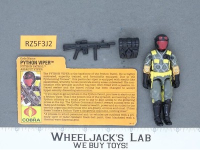 Python Viper V2 100% Complete G.I. Joe 1989 Hasbro Vintage Action Figure
