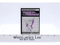 Weirdwolf Action Figure Instruction Booklet Manual 1987 G1 Transformers