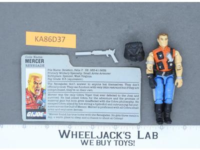 Mercer V1 100% Complete 1987 G.I. Joe Hasbro Vintage Action Figure