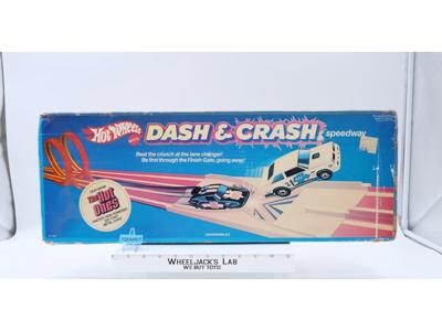 Dash & Crash Speedway Set W/ Cars Hot Wheels 1982 Mattel Toy Car Playset