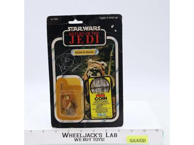 Wicket W. Warrick Ewok AUTOGRAPHED Warwick Davis Star Wars ROTJ Kenner NEW MOSC