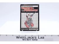 Rodimus Prime Action Figure Instruction Manual Booklet 1986 G1 Transformers