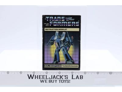 Thundercracker Instructions Manual Booklet 1985 Hasbro G1 Transformers Vintage