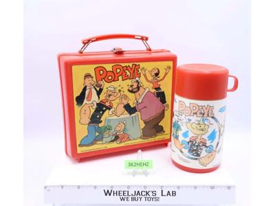 Popeye Plastic Lunchbox W/THERMOS 1980 Aladdin King Features Vintage