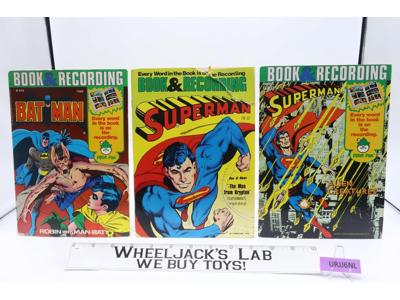 Lot of 3 Superman and Batman Comic Books & Recordings Vinyls Peter Pan 1975