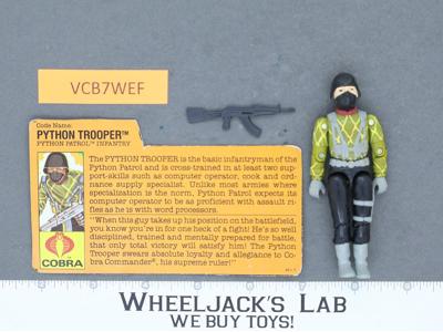 Python Trooper V1 100% Complete G.I. Joe 1989 Hasbro Vintage Action Figure
