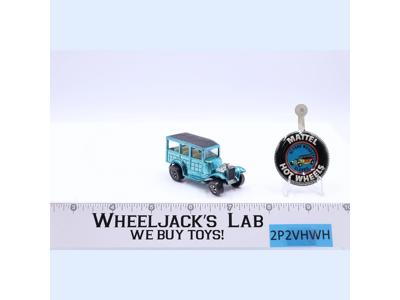 Classic 31 Ford Woody Aqua Hot Wheels Mattel 1968 Redline Vintage w/ Button NICE