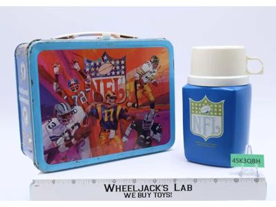 NFL National Conference American Conference Metal Lunchbox W/Thermos 1978