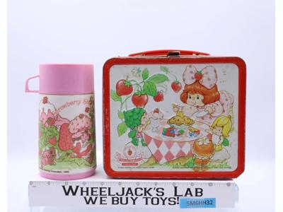 Strawberry Shortcake 1985 Metal Lunchbox & 1980 Thermos Aladdin Ind Vintage