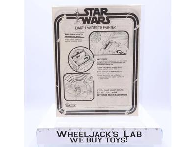 Kenner 1979 Darth Vader TIE Fighter Instructions Vintage