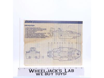 Devilfish 1986 ORIGINAL Instructions Blueprints G.I. Joe Hasbro Action Figure