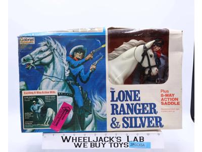 Lone Ranger & Silver 8-Way Action Saddle 1973 Gabriel Vintage Figures MIB New