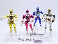 Lot of 4 Metallic Power Rangers Bandai Action Figures