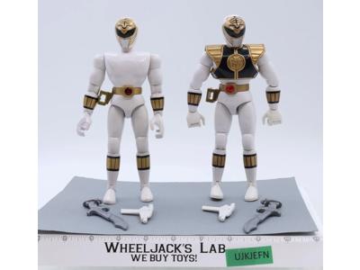 Set of 2 White Rangers Mighty Morphin Power Rangers 1993 Bandai 8" Figures