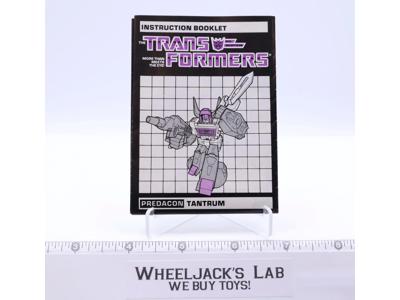Tantrum Action Figure Vintage Instruction Manual Booklet 1986 G1 Transformers