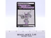 Tantrum Action Figure Vintage Instruction Manual Booklet 1986 G1 Transformers