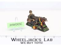 German Soldier Sitting w/ Machine Gun 2" High Elastolin