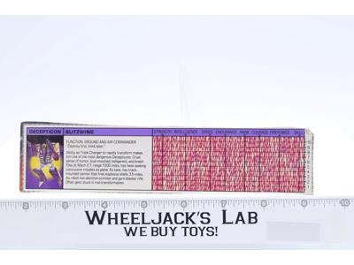 Blitzwing Action Figure Tech Spec 1985 Vintage Hasbro G1 Transformers