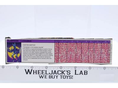 Cyclonus Action Figure Tech Spec 1986 Vintage Hasbro G1 Transformers