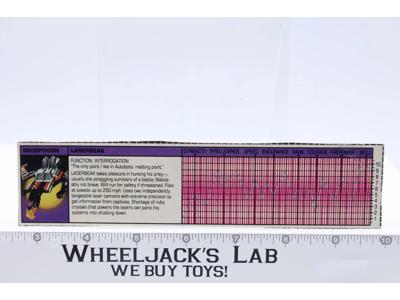 Laserbeak Action Figure Tech Spec 1984 Vintage G1 Transformers