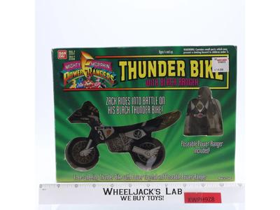 Thunder Bike W/ Black Ranger Complete MMPR Power Rangers 1994 Bandai Vehicle