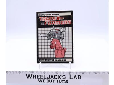 Broadside Action Figure Instruction Manual Booklet 1986 Hasbro G1 Transformers
