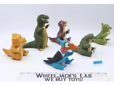 Lot of 6 Dinosaurs from The Land Before Time 1988 Amblin Pizza Hut Puppets