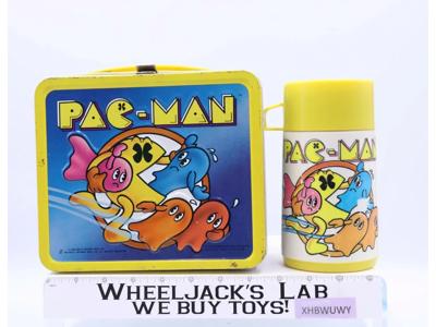 Pac-Man Metal Lunchbox 1980 Aladdin Vintage w/ THERMOS Lunch Box