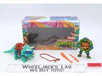 Cave Turtle Leo W/ Dingy Dino 100% Complete TMNT 1992 Playmates Action Figure