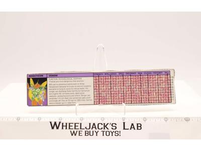 Venom Action Figure Tech Spec 1985 Vintage Hasbro G1 Transformers