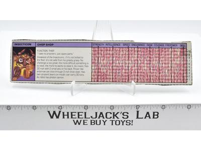 Chop Shop Action Figure Tech G1 Transformers 1985 Vintage Hasbro