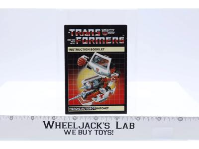Ratchet Action Figure Vintage Instruction Manual Booklet 1984 G1 Transformers