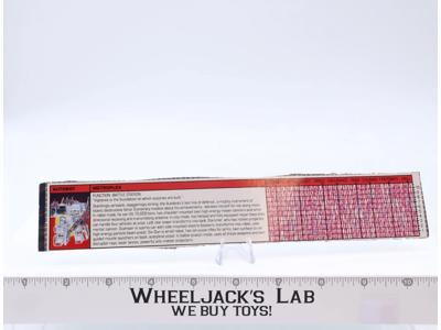 Metroplex Action Figure Tech Spec 1985 Vintage Hasbro G1 Transformers
