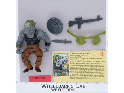 Rocksteady HARD HEAD 100% Complete Teenage Mutant Ninja Turtles 1988 Playmates