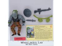 Rocksteady HARD HEAD 100% Complete Teenage Mutant Ninja Turtles 1988 Playmates